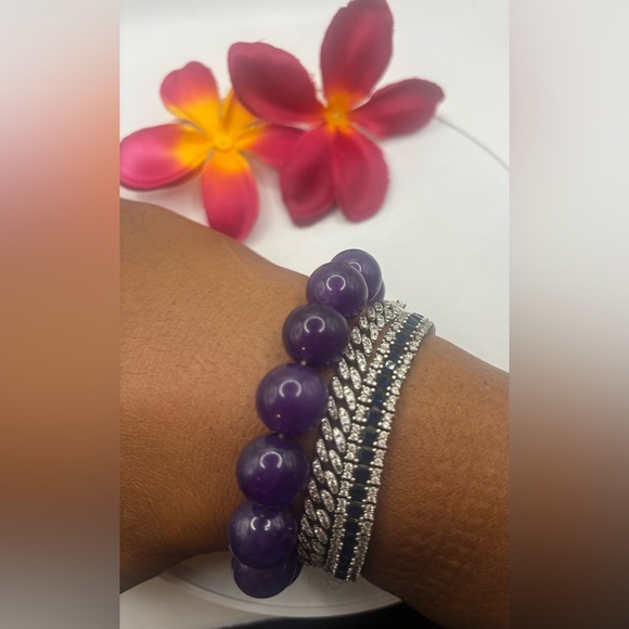 Jewelry - Amethyst Gemstone Bead Bracelet NWT